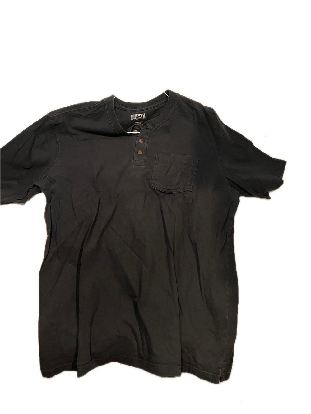 Duluth Trading Relaxed Long Tail qtr Button Mens Large Tee